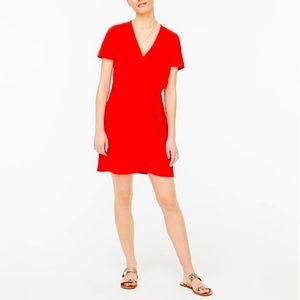 J. CREW Red wrap dress with tie size medium